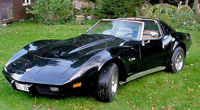 1975 Black Corvette Coupe 1975 was the last year for a convertible until 