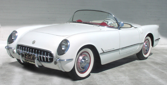 1954 White Convertible Corvette
